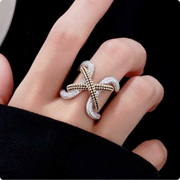 NEW Yellow & Black High Carbon Lab Sapphire Simulant Lace Up Wide Statement Ring - Picture 16 of 16